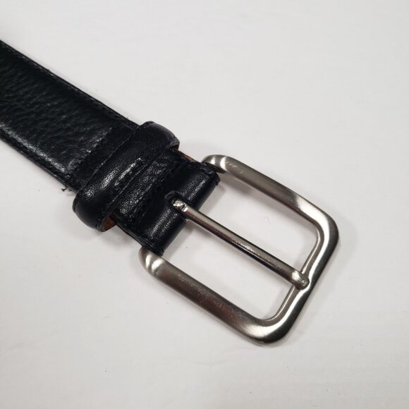 Men's Warehouse Italian Black Leather Belt Size 38/95 - Picture 2 of 5